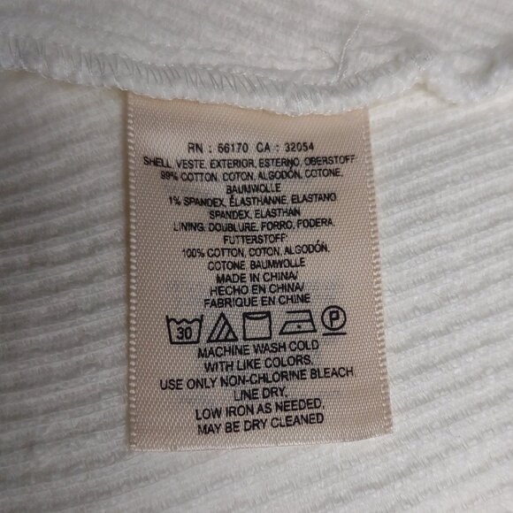 NWT HD in Paris white textured sleeveless peplum blouse top ladies size 8 - Picture 8 of 8